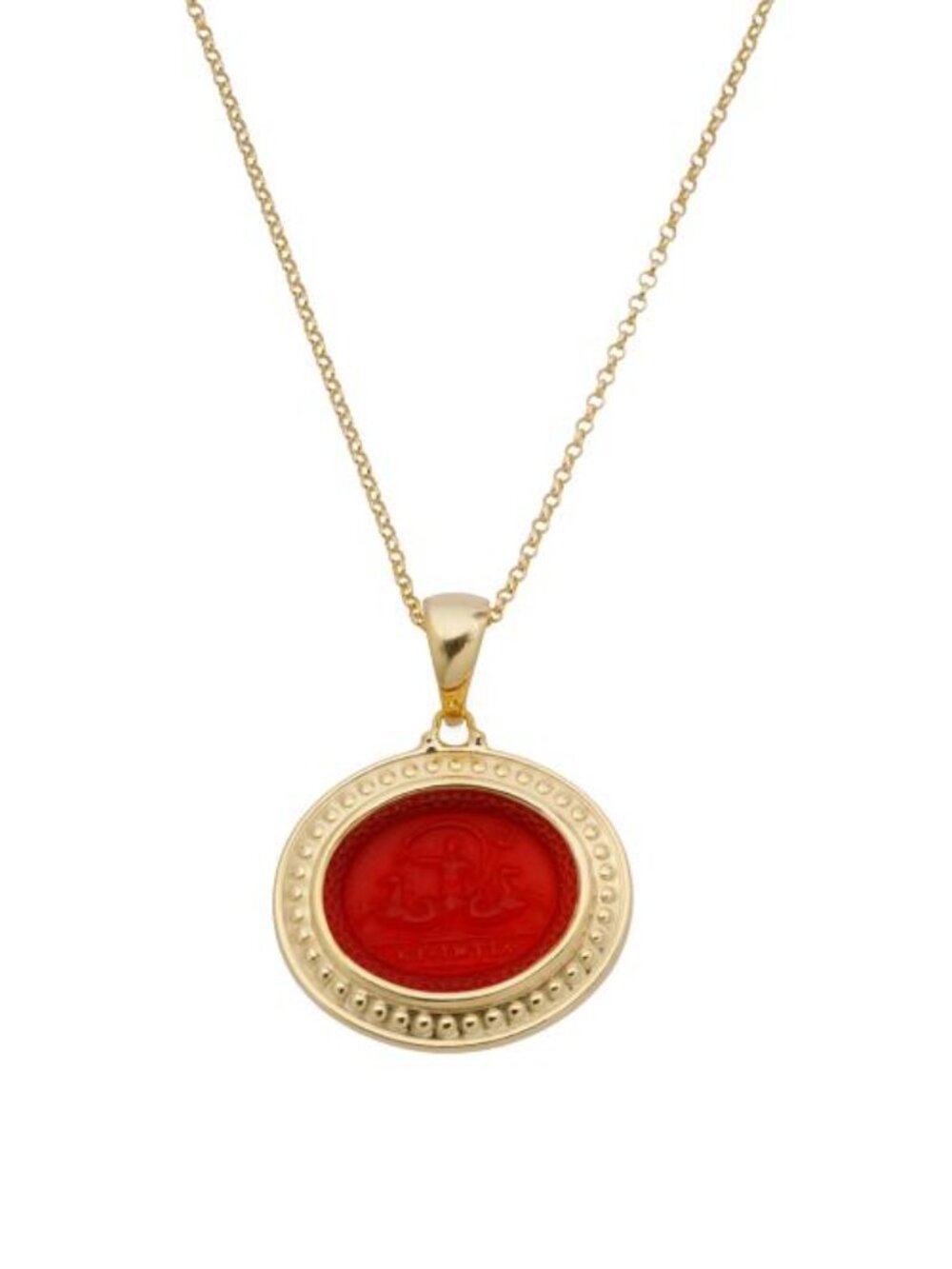 TAGLIAMONTE Made In Italy 18kt Gold Plated Neptune Venetian Glass Pendant Neckla